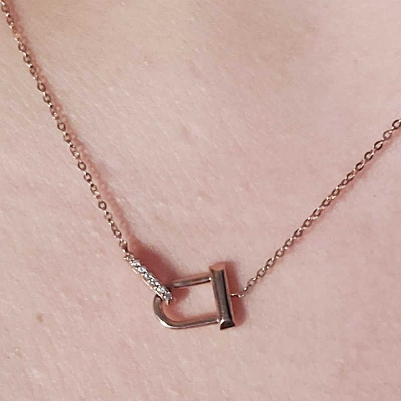 ☆韓国の人気☆【STONE HENgE】☆U Lock 14K T1969 necklac.e☆ ☆韓国の人気☆【STONE HENgE】☆U Lock 14K T1969 necklac.e